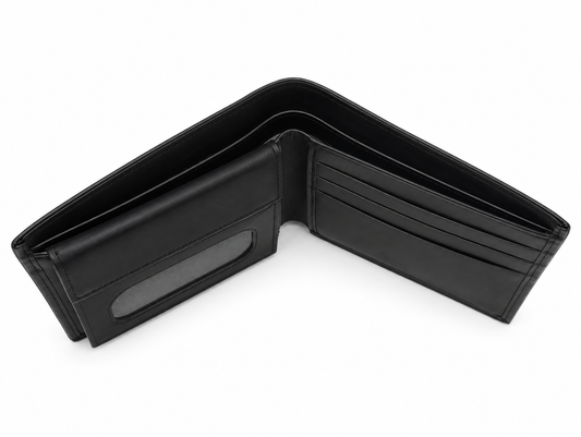 Black premium leather men wallet